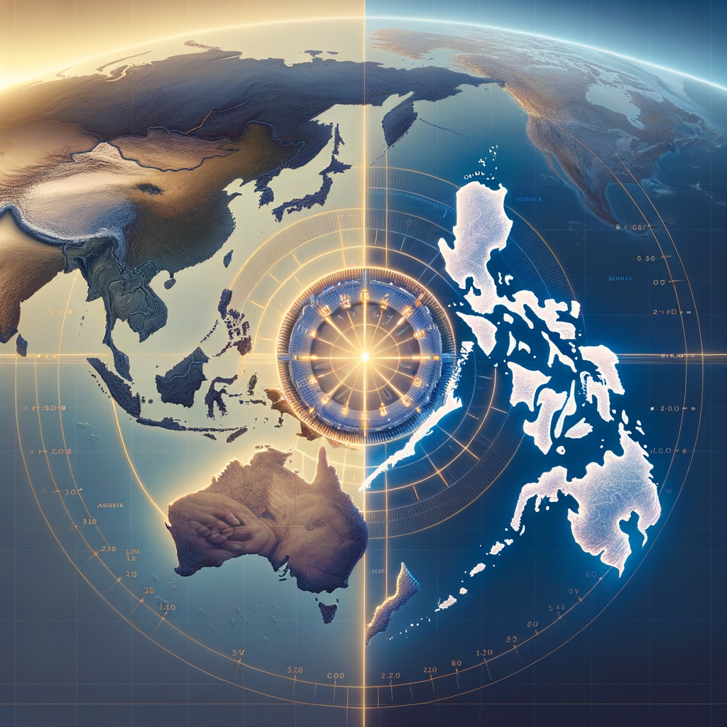 a map showing australia and the philippines